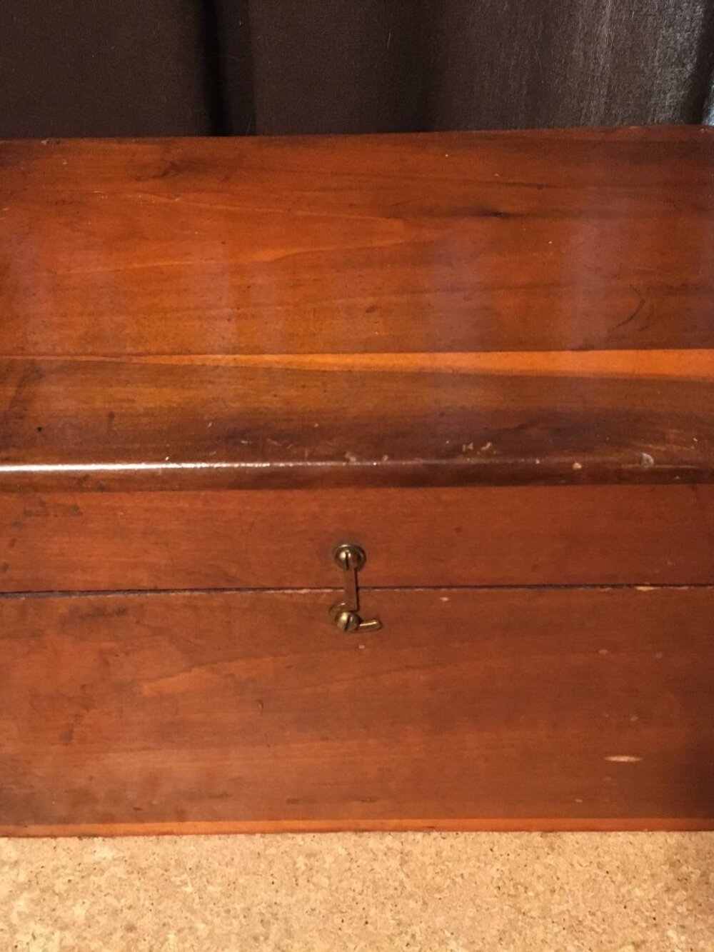 VINTAGE WOODEN STORAGE BOX HOOK CLOSING COMPARTMENTS 12.75" X 9" X 7.25"